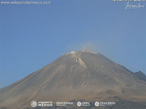 Registra volcán Popocatépetl ocho exhalaciones se mantiene semáforo