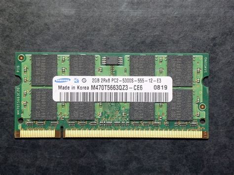 Yahooオークション Pc2 5300s Ddr2 667 2gbx1枚 So Dimm 200pin