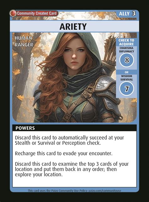 Ariety Custom Card Paizo Pathfinder Adventure Card Game Community