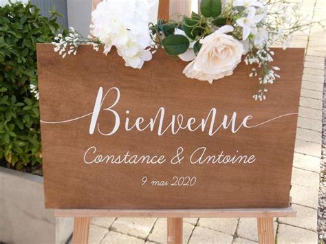 Panneau De Bienvenue Mariage En Bois Peint Etsy Panneau De