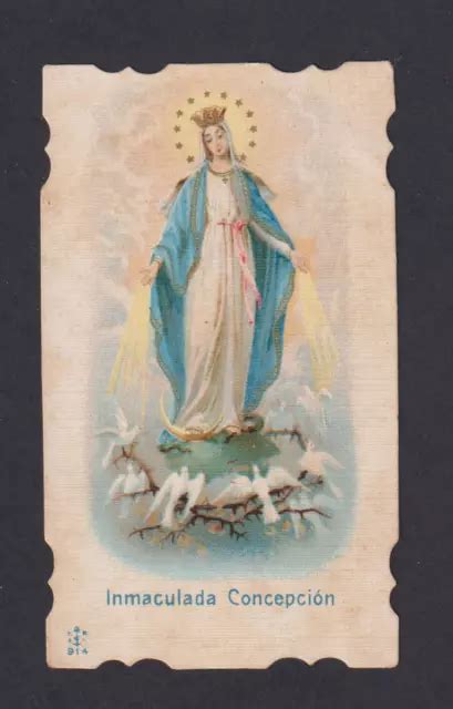 Santino Antico De La Madonna Milagrosa Estampa Image Pieuse Holy Card