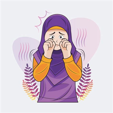 Sad Hijab little girl vector illustration pro download 12663855 Vector Art at Vecteezy