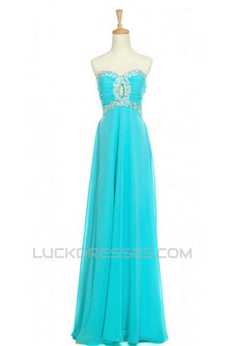 A Line Sweetheart Beaded Long Chiffon Prom Evening Formal Dresses Ed011137