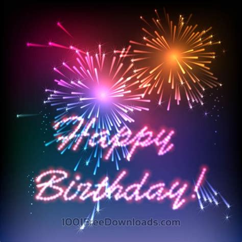 Free Vectors Happy Birthday Fireworks Holidays Birthday Fireworks