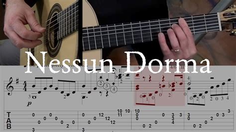 Nessun Dorma Puccini Full Tutorial With TAB Classical Guitar