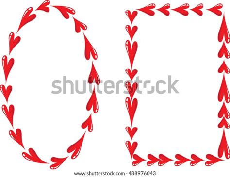 Vector Drawing Heart Shape Border Stock Vector Royalty Free 488976043 Shutterstock