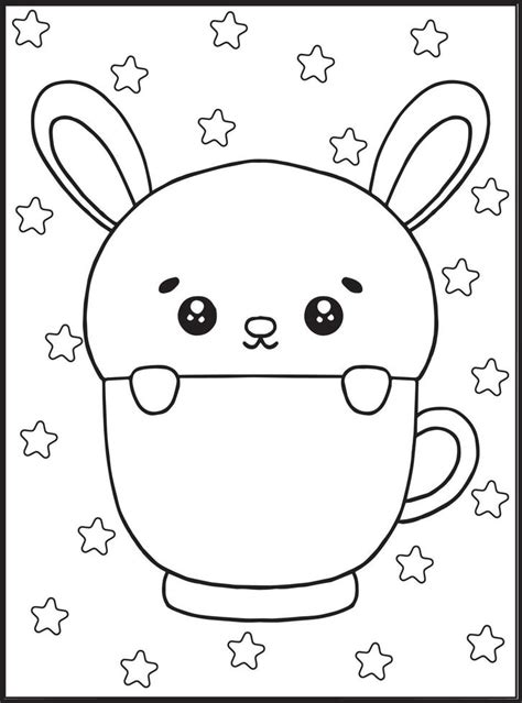 dibujos kawaii para colorear para niños 17264387 Vector en Vecteezy