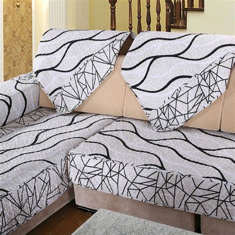 1pcs sofa cover black and white striped cover for sofa sectional couch ...