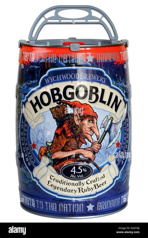 A Cask Of Hobgoblin Ruby Beer From Wychwood Brewery England Cut Out On