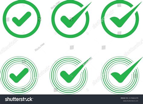 Check Mark All Icon Set Stock Vector Royalty Free 2176661479