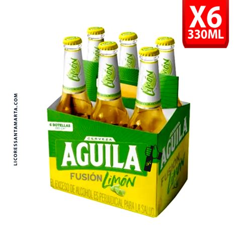 Aguila Fusion Limon Botella Six Pack Licores Santa Marta