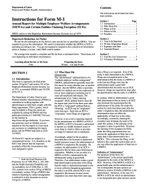 Fillable Online Dol 1999 Form M 1 United States Department Of Labor