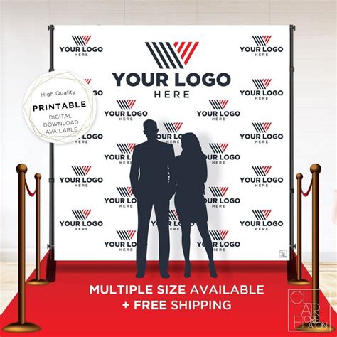 Company Custom Logo Backdrop Banner, Step and Repeat Business Event Backdrop, Logo Step Repeat ...