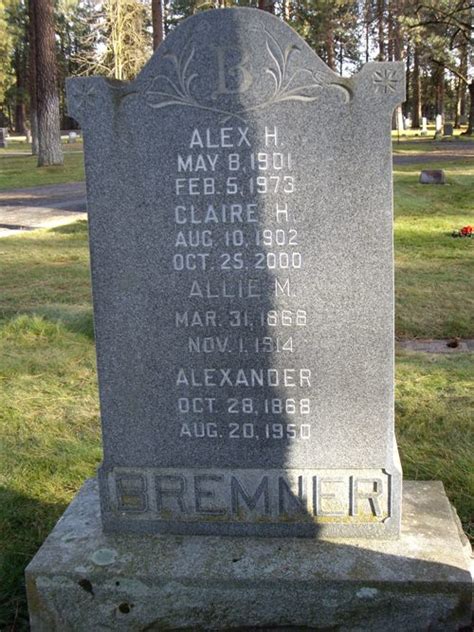 Alice Maud Allie Huntoon Bremner 1868 1914 Homenaje De Find A Grave