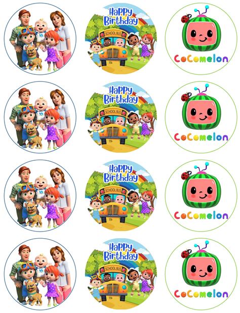 Cocomelon Cupcake Toppers Cocomelon Cake Toppers Birthday Etsy Porn