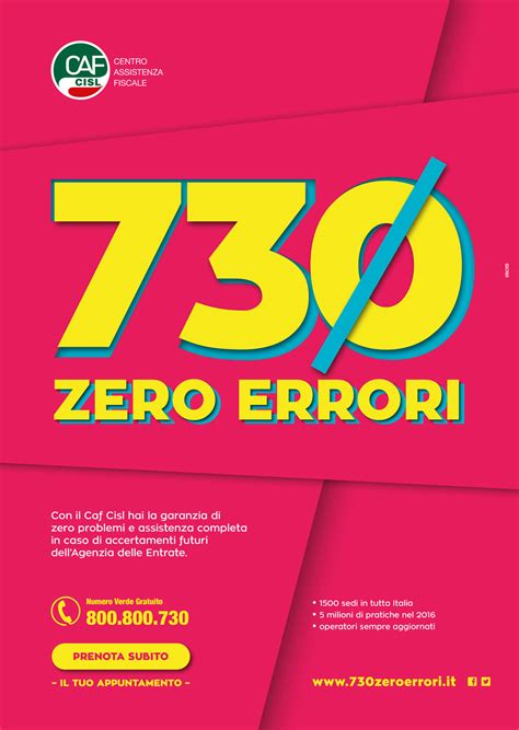 Zero Errori Caf Cisl Campagna Fiscale On Behance