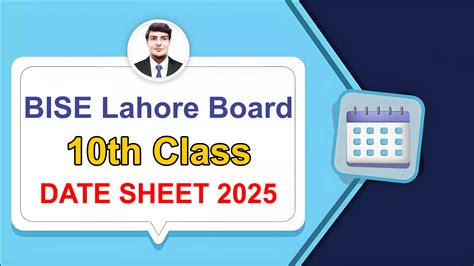 10th Class Date Sheet 2025 BISE Lahore Board