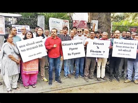 Placard Display By Residents Against Construction Of Bridge On Vasana