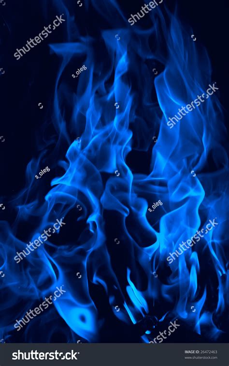 Blue Fire On Black Background Stock Photo 26472463 : Shutterstock