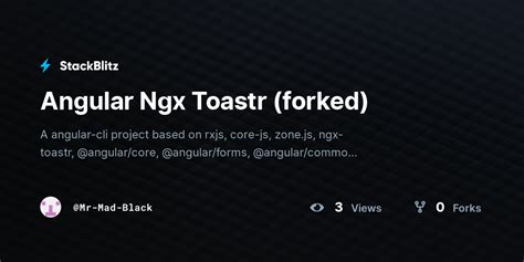 Angular Ngx Toastr Forked StackBlitz