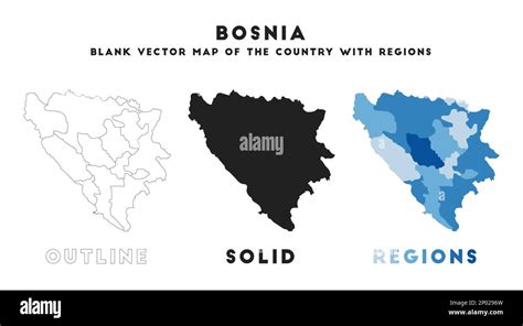 Bosnia Map Borders Of Bosnia For Your Infographic Vector Country