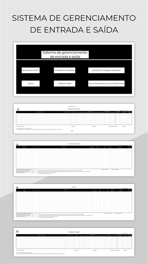 Planilhas Sistema De Gerenciamento De Entrada E Saída Excel e Edição On