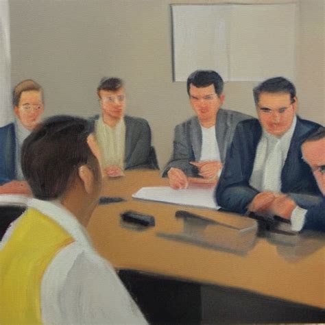 Ceo In A Meeting With Employees Oil Painting Arthub Ai