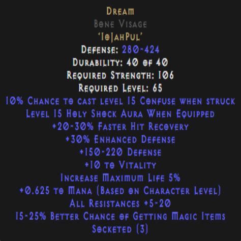 Buy D2r Delirium Bone Visage Diablo 2 Resurrected D2r Item Shop