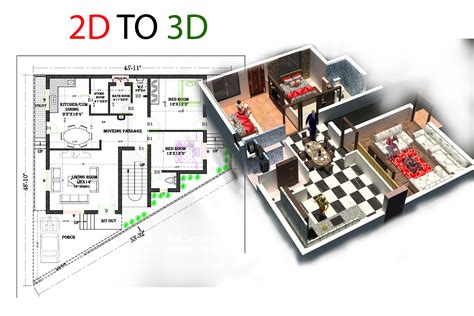 Create 2d Floor Plan To 3d Model Plan By Rdlpintu2011 50 Off