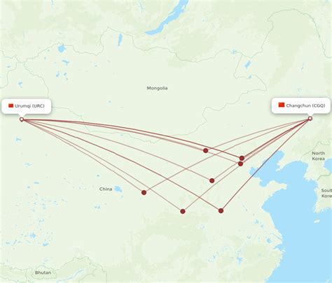 All Flight Routes From Urumqi To Changchun Urc To Cgq Flight Routes