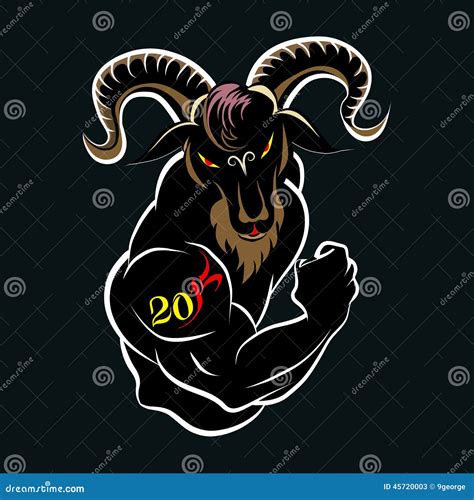 Cartoon Character Angry Goat Stock Vector Image 45720003