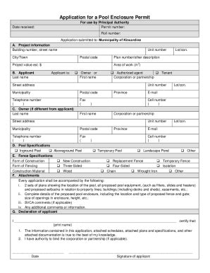 Fillable Online Swimming Pool Fence Permit Information Guide And