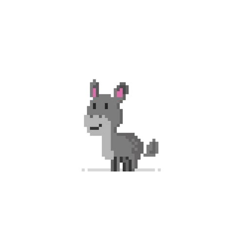 Lindo Burro En Estilo Pixel Art Vector Premium