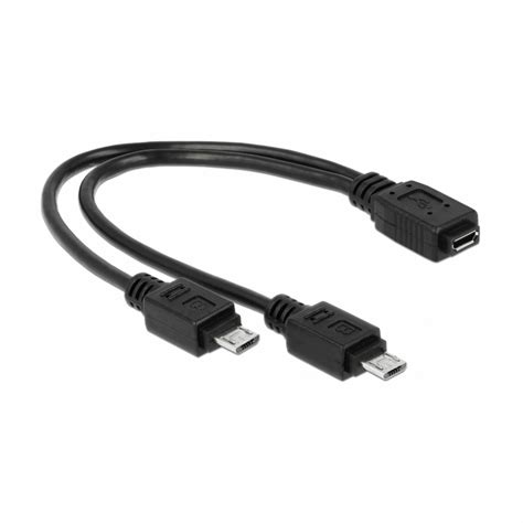 Delock Kabel Usb Y 2xb Mikro M B Mikro Ž 20cm 65440 Techtrade