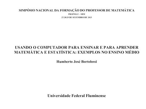 PDF USANDO O COMPUTADOR PARA ENSINAR E PARA INFORMÁTICA NO ENSINO