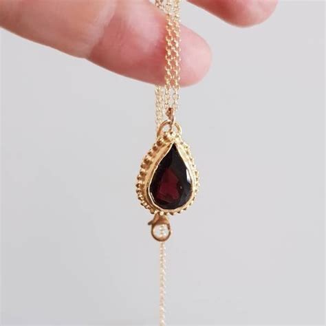 Red Garnet Necklace - Etsy