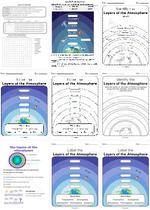 Atmospheric Layers worksheets