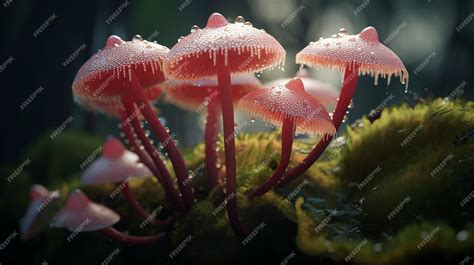 Premium Ai Image Mycena Haematopus Pink Purple Fungus Cap Wikimedia