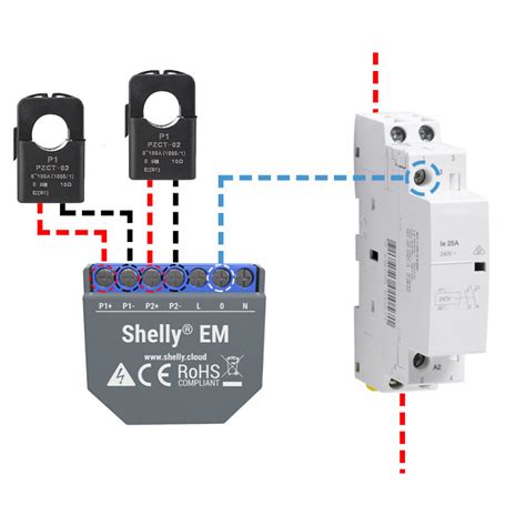 SHELLY Compteur d énergie monophasé Wi Fi Shelly EM avec une pince