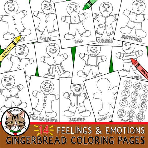 Sel Feelings And Emotions Gingerbread Coloring Pages Made By Teachers