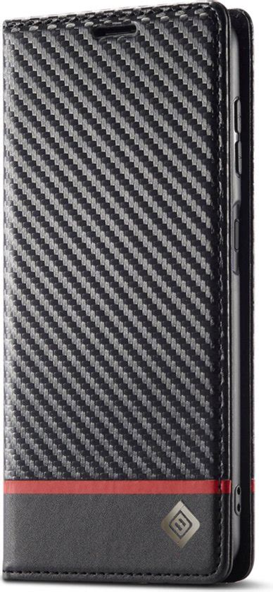 Luxe Bookcover Hoes Etui Voor Samsung Galaxy A G Zwart Rood Carbon