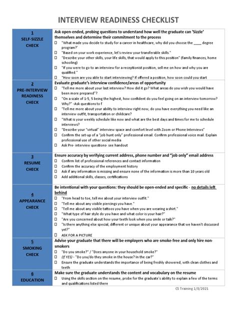 Interview Readiness Checklist 2021 | PDF | Interview | Résumé 