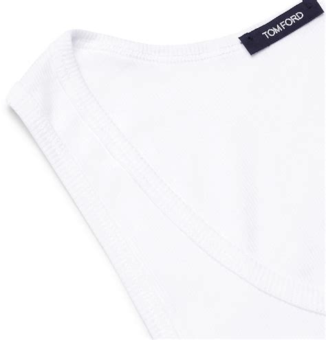 TOM FORD Ribbed Cotton And Modal Blend Jersey Tank Top White TOM FORD