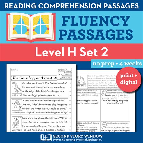 Reading Fluency Homework Level H Set 2 - Second Story Window