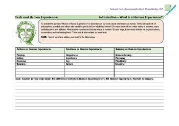 Texts And Human Experiences Workbook For HSC NSW English TPT