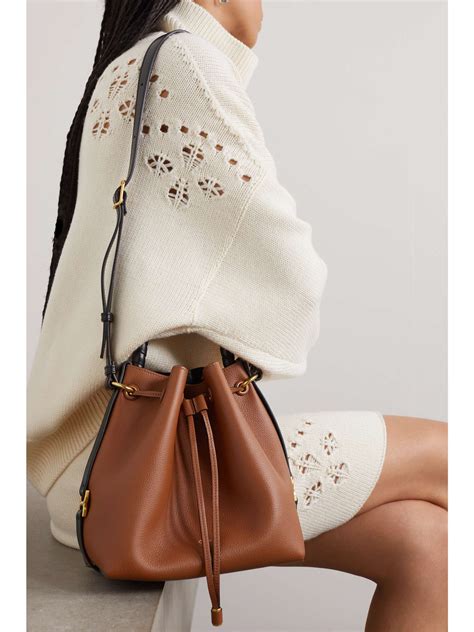 CHLOÉ Marcie two tone textured leather bucket bag NET A PORTER