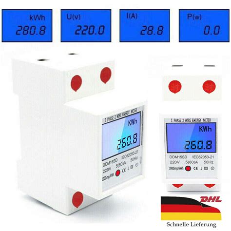 LCD Digitale Stromzähler Wechselstromzähler Hutschiene KWh Zähler