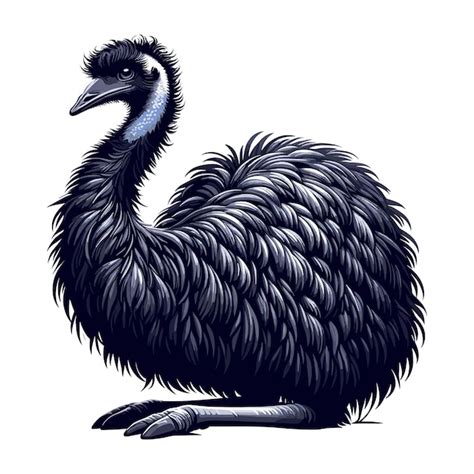 Premium Vector Cute Emu Vector Cartoon Illustration