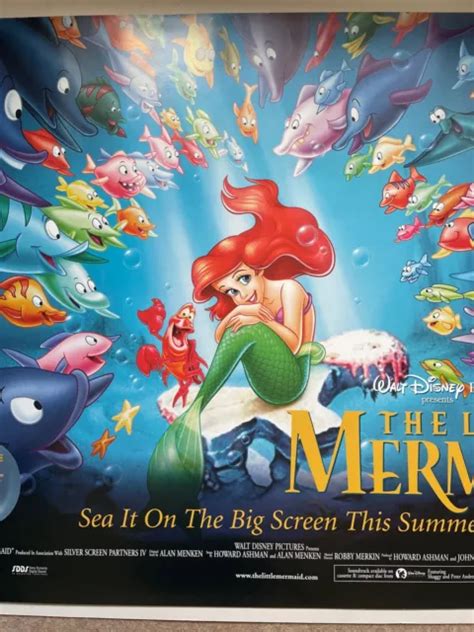 Little Mermaid Original Quad Movie Poster Walt Disney 1989 1997 Re