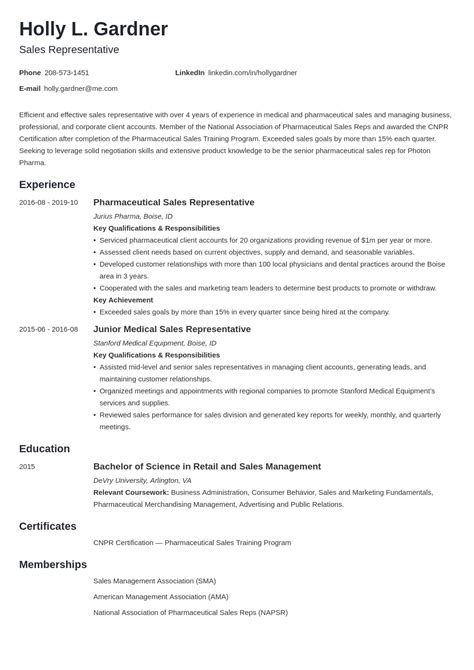 Sales Representative Resume Examples And Templates 2024